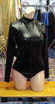 Long Sleeve and High-necked Leather Leotard